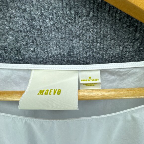 Anthropologie Maeve Top Womens Medium White Embroidered Eyelet Boho Chic‎ Fairy - Picture 4 of 11